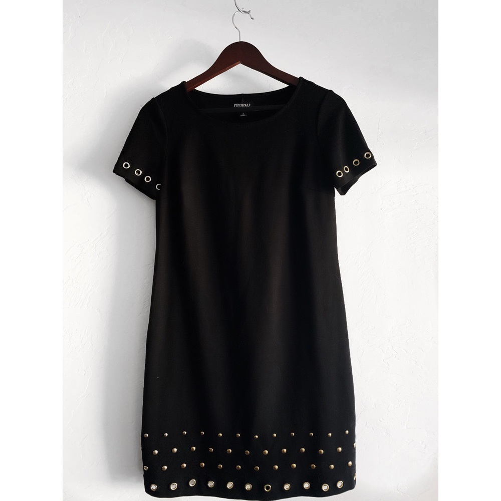 Roz & Ali Black Dress with Gold Studs